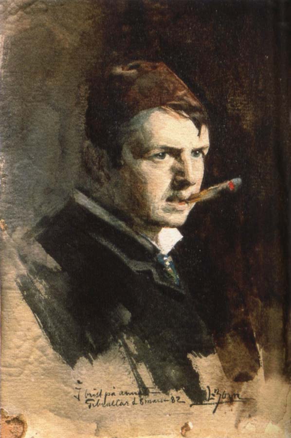 Anders Zorn Sjalvportratt with fez